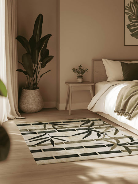 Oriental Bamboo Rug – Elegant Bamboo Patterns, Premium & Calming | Nature - Inspired Rug by districtoasis