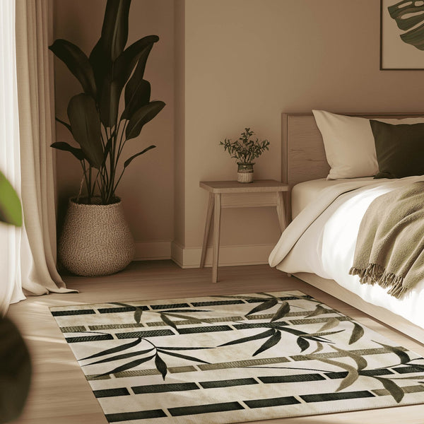 Oriental Bamboo Rug – Elegant Bamboo Patterns, Premium & Calming | Nature - Inspired Rug by districtoasis