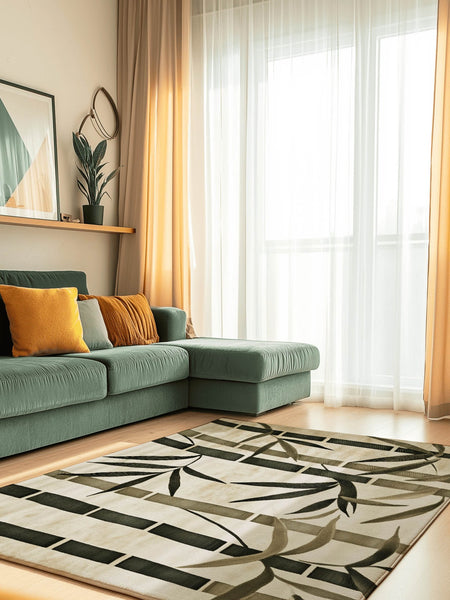 Oriental Bamboo Rug – Elegant Bamboo Patterns, Premium & Calming | Nature - Inspired Rug by districtoasis