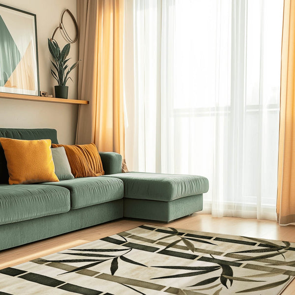 Oriental Bamboo Rug – Elegant Bamboo Patterns, Premium & Calming | Nature - Inspired Rug by districtoasis