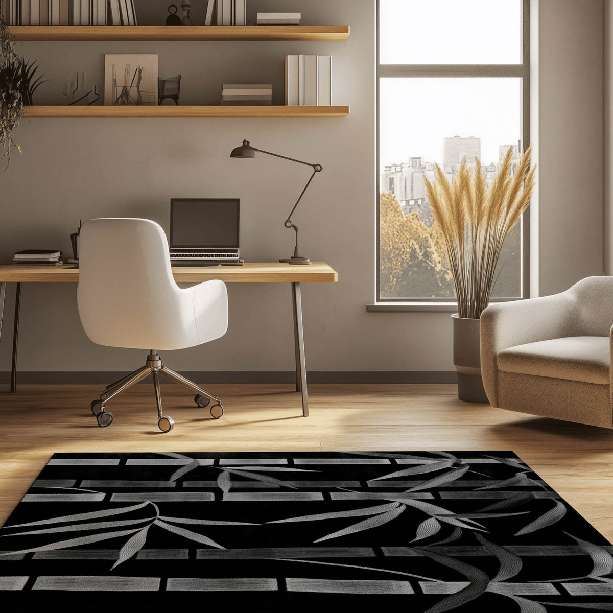 Oriental Bamboo Rug – Elegant Bamboo Patterns, Premium & Calming | Nature - Inspired Rug by districtoasis