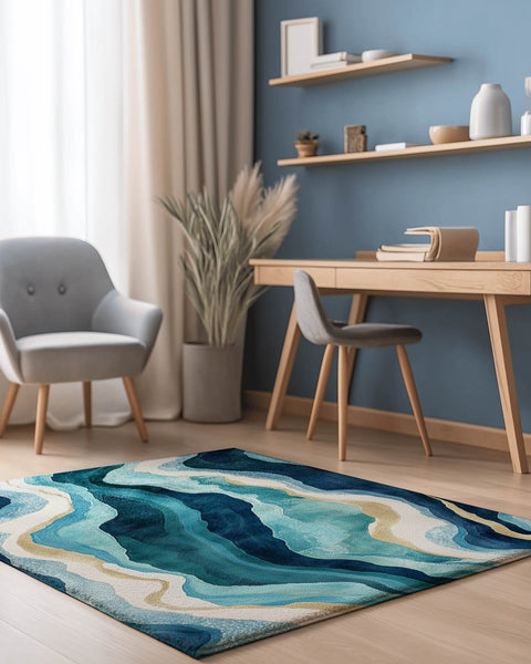 Paradise Stream Rug – Mexico - Inspired, Elegant & Durable | Nature - Inspired Rug by districtoasis