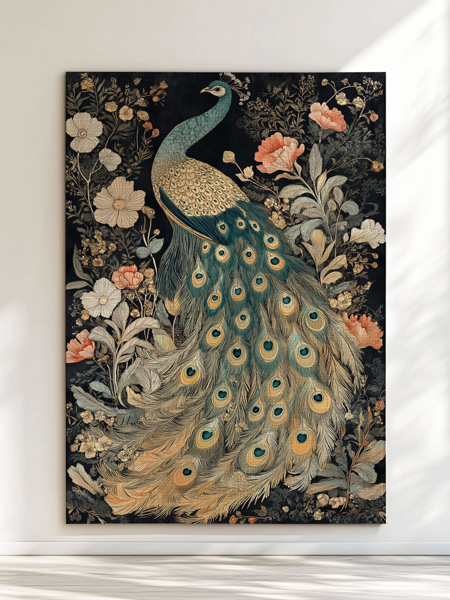 Peacock in Bloom Rug | Nature - Inspired Rug by districtoasis