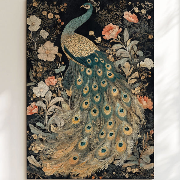 Peacock in Bloom Rug | Nature - Inspired Rug by districtoasis