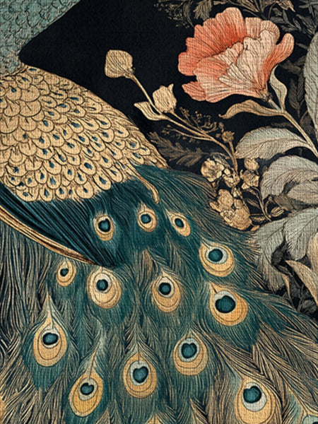 Peacock in Bloom Rug | Nature - Inspired Rug by districtoasis