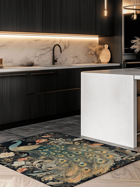 Peacock in Bloom Rug | Nature - Inspired Rug by districtoasis