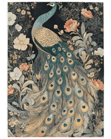 Peacock in Bloom Rug – Artistic Nature - Inspired Elegance, Rich & Refined | Nature - Inspired Rug by districtoasis