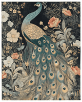 Peacock in Bloom Rug – Artistic Nature - Inspired Elegance, Rich & Refined | Nature - Inspired Rug by districtoasis