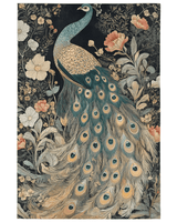 Peacock in Bloom Rug – Artistic Nature - Inspired Elegance, Rich & Refined | Nature - Inspired Rug by districtoasis