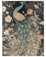 Peacock in Bloom Rug – Artistic Nature - Inspired Elegance, Rich & Refined | Nature - Inspired Rug by districtoasis