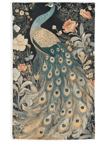 Peacock in Bloom Rug – Artistic Nature - Inspired Elegance, Rich & Refined | Nature - Inspired Rug by districtoasis
