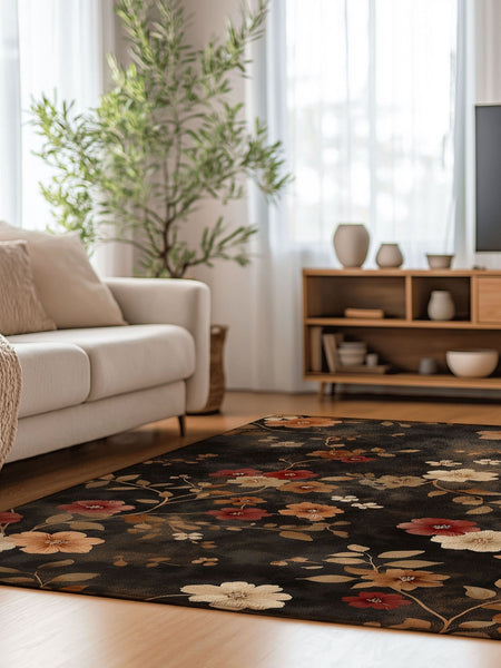 Rustic Meadow Bloom Rug – Scottish Autumn - Inspired | Nature - Inspired Rug by districtoasis