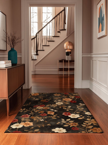 Rustic Meadow Bloom Rug – Scottish Autumn - Inspired | Nature - Inspired Rug by districtoasis