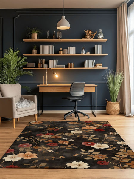 Rustic Meadow Bloom Rug – Scottish Autumn - Inspired | Nature - Inspired Rug by districtoasis