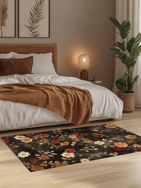 Rustic Meadow Bloom Rug – Scottish Autumn - Inspired | Nature - Inspired Rug by districtoasis