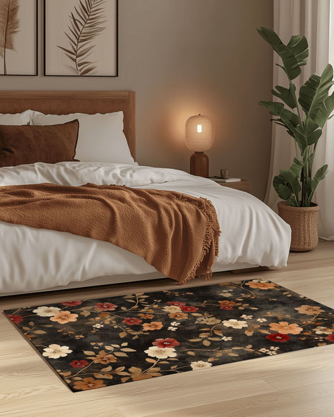 Rustic Meadow Bloom Rug – Scottish Autumn - Inspired | Nature - Inspired Rug by districtoasis