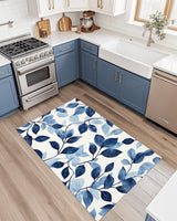 Serenity Blue Leaf Rug – Botanical Elegance, Soft & Calming | Nature - Inspired Rug by districtoasis
