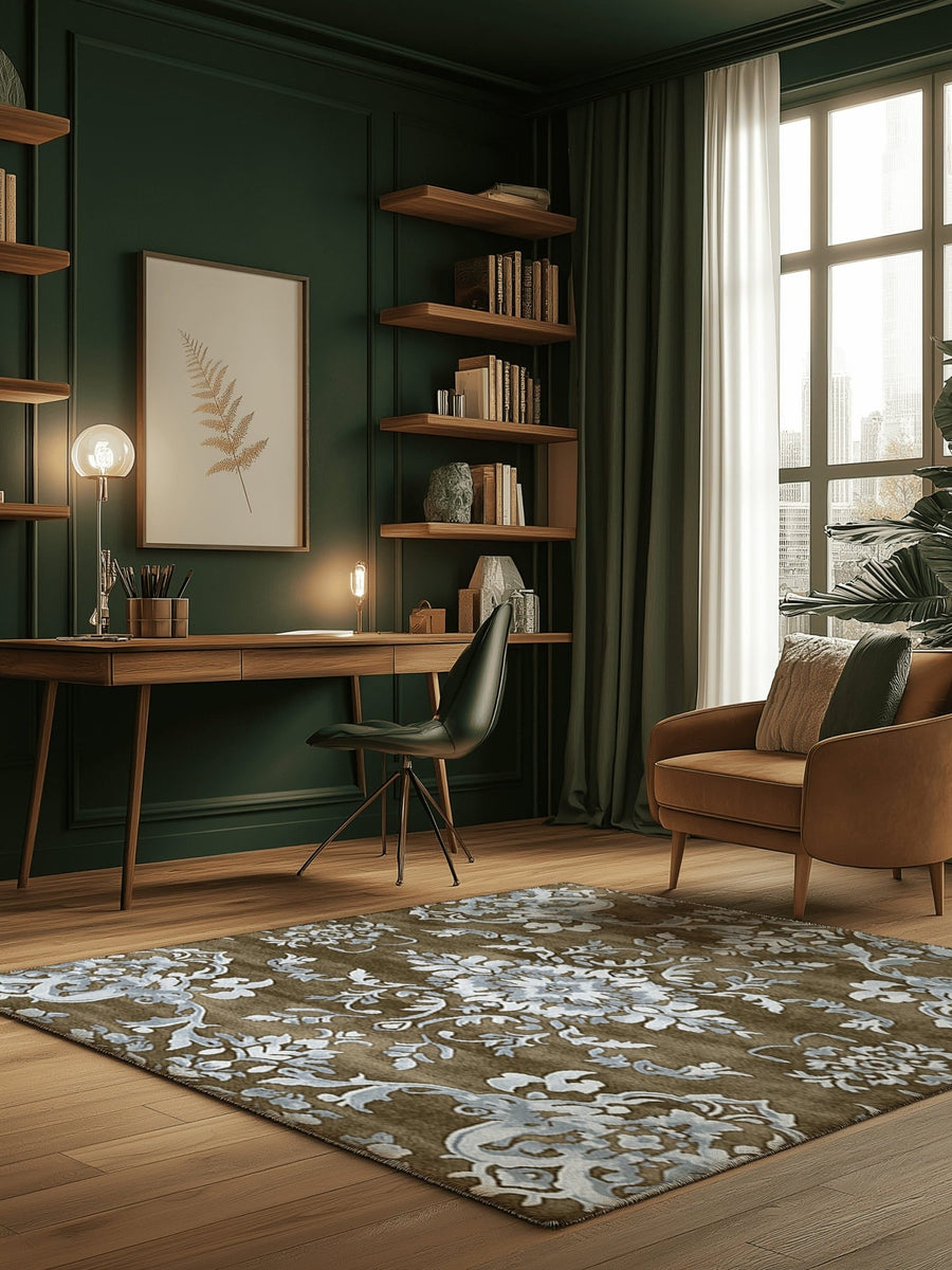 Shrubland Vines Rug | Nature - Inspired Rug by districtoasis