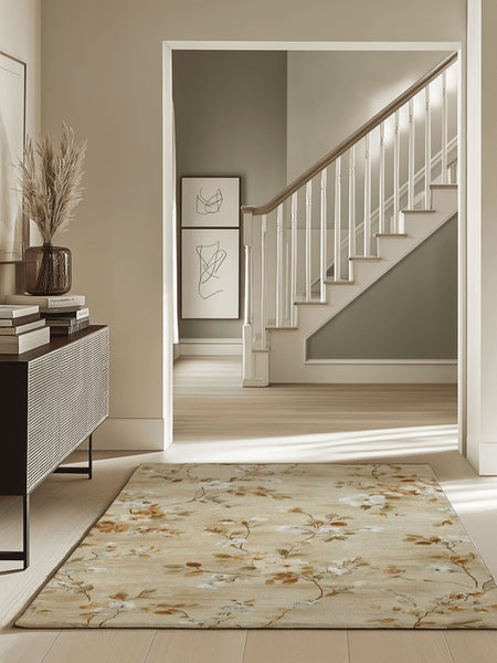 Soft Bloom Pathway Rug – Nordic Autumn - Inspired | Nature - Inspired Rug by districtoasis