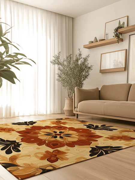 Soft Pastel Earth Rug – India - Inspired, Calming & Premium Quality | Nature - Inspired Rug by districtoasis