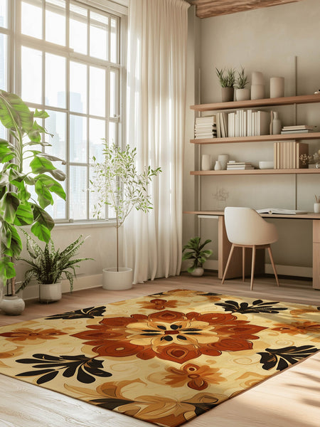 Soft Pastel Earth Rug – India - Inspired, Calming & Premium Quality | Nature - Inspired Rug by districtoasis