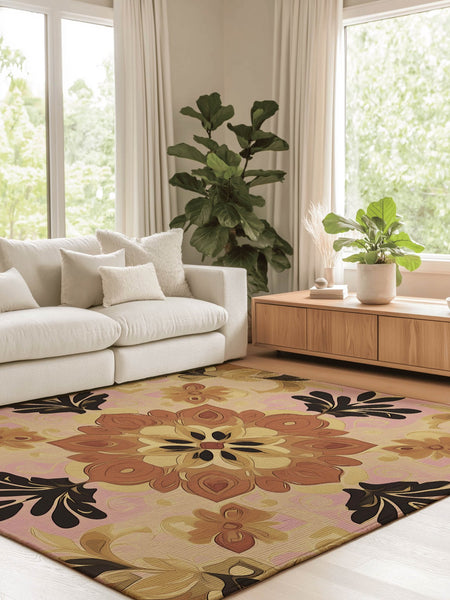 Soft Pastel Earth Rug – India - Inspired, Calming & Premium Quality | Nature - Inspired Rug by districtoasis