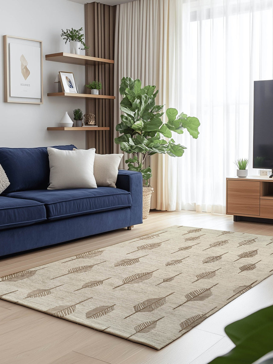 Soft Reed Flow Rug – Wind - Swept Elegance, Soft & Calming | Nature - Inspired Rug by districtoasis