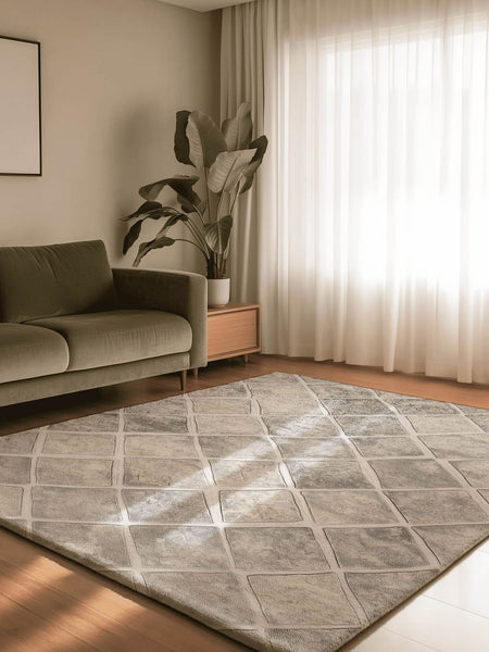 Soft Woven Diamond Rug | Nature - Inspired Rug by districtoasis