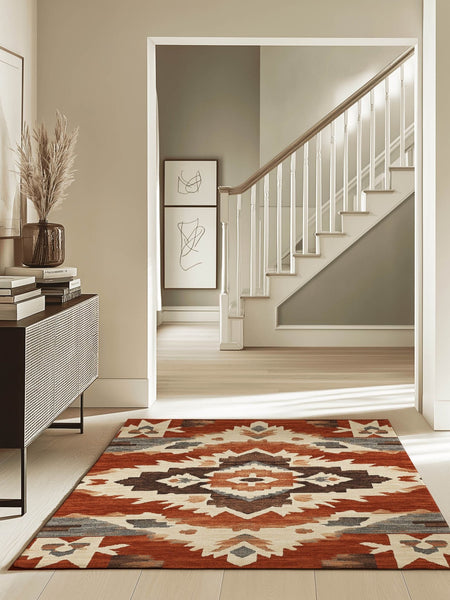 Sun - Faded Western Heritage Rug | Nature - Inspired Rug by districtoasis