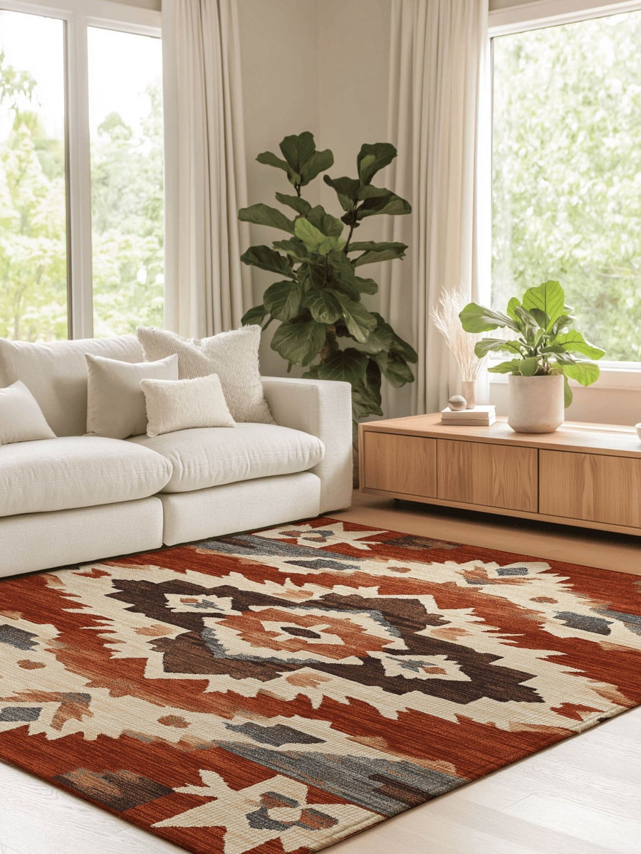 Sun - Faded Western Heritage Rug | Nature - Inspired Rug by districtoasis