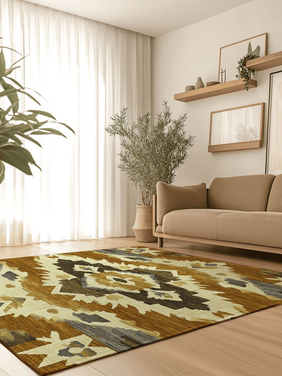 Sun - Faded Western Heritage Rug | Nature - Inspired Rug by districtoasis