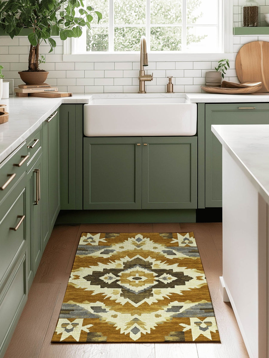 Sun - Faded Western Heritage Rug | Nature - Inspired Rug by districtoasis