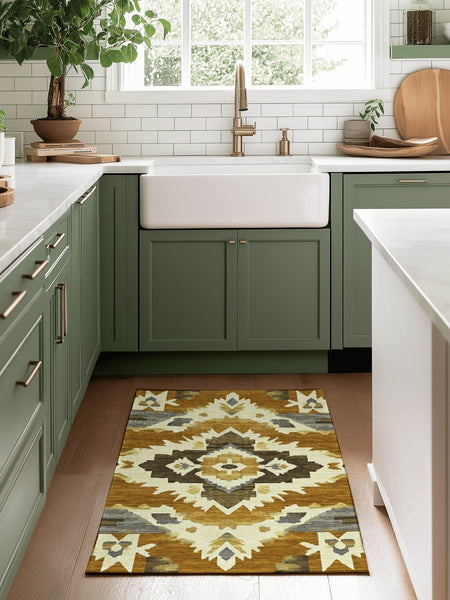 Sun - Faded Western Heritage Rug | Nature - Inspired Rug by districtoasis