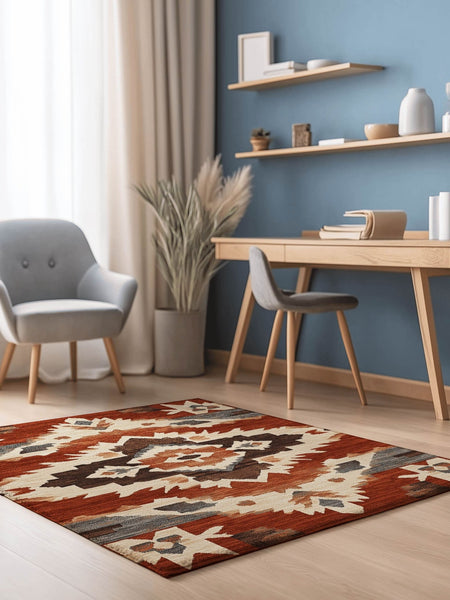 Sun - Faded Western Heritage Rug | Nature - Inspired Rug by districtoasis