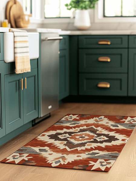 Sun - Faded Western Heritage Rug | Nature - Inspired Rug by districtoasis