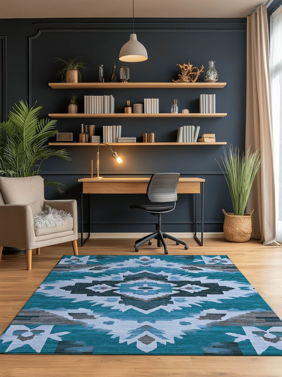 Sun - Faded Western Heritage Rug | Nature - Inspired Rug by districtoasis