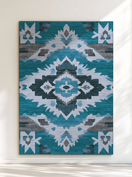 Sun - Faded Western Heritage Rug | Nature - Inspired Rug by districtoasis