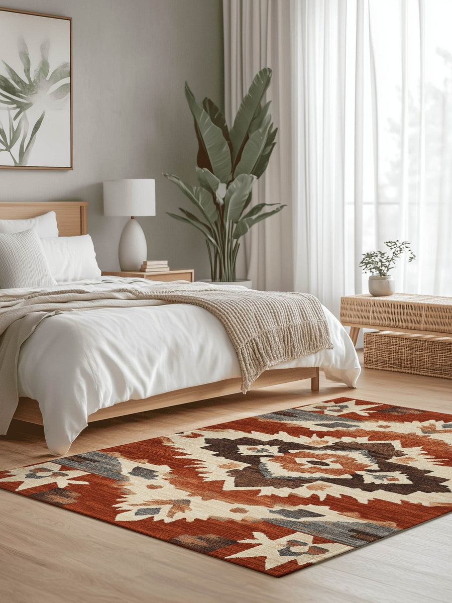 Sun - Faded Western Heritage Rug | Nature - Inspired Rug by districtoasis