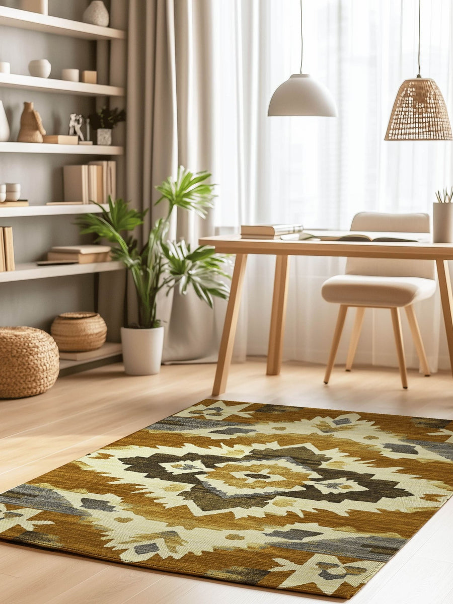 Sun - Faded Western Heritage Rug | Nature - Inspired Rug by districtoasis