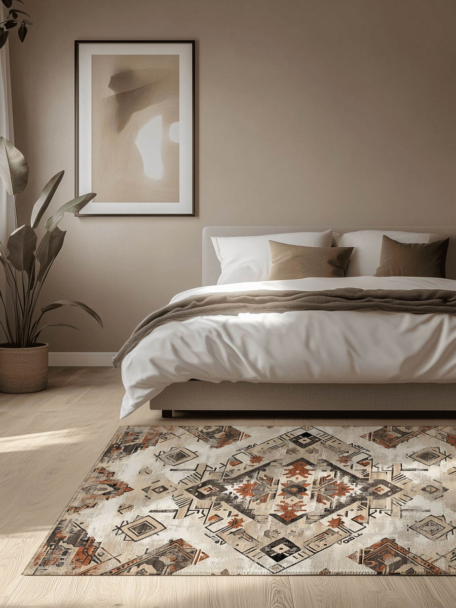 Timeworn Aztec Tapestry Rug | Nature - Inspired Rug by districtoasis