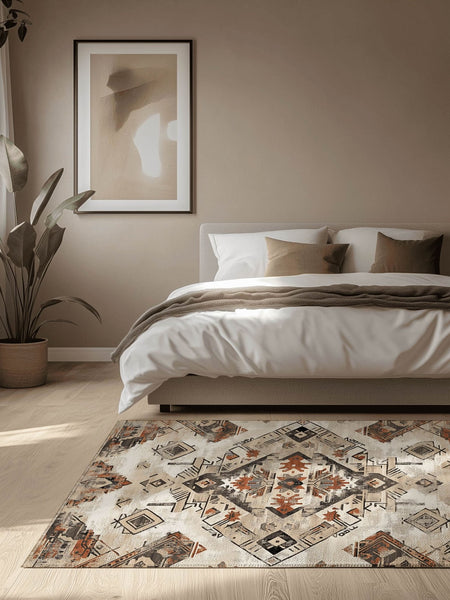 Timeworn Aztec Tapestry Rug | Nature - Inspired Rug by districtoasis