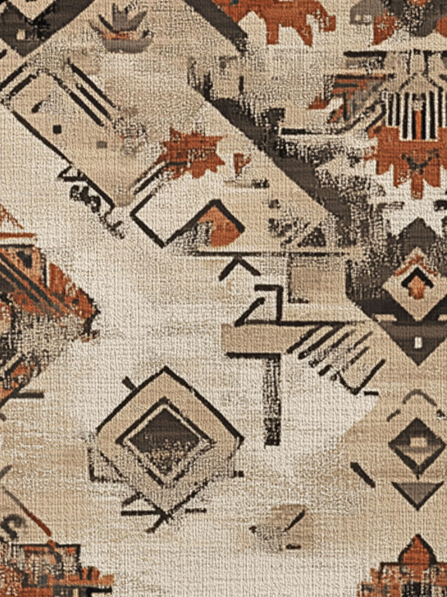 Timeworn Aztec Tapestry Rug | Nature - Inspired Rug by districtoasis