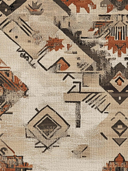 Timeworn Aztec Tapestry Rug | Nature - Inspired Rug by districtoasis