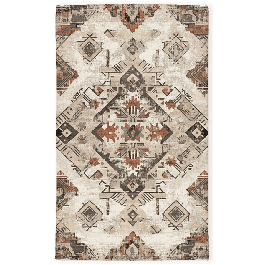 Timeworn Aztec Tapestry Rug – Aged Tribal Elegance, Soft & Durable | Nature - Inspired Rug by districtoasis