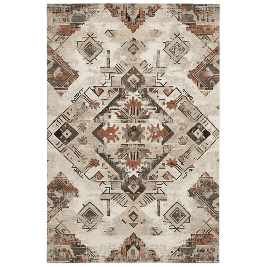Timeworn Aztec Tapestry Rug – Aged Tribal Elegance, Soft & Durable | Nature - Inspired Rug by districtoasis