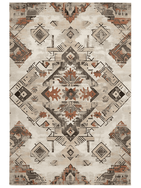 Timeworn Aztec Tapestry Rug – Aged Tribal Elegance, Soft & Durable | Nature - Inspired Rug by districtoasis