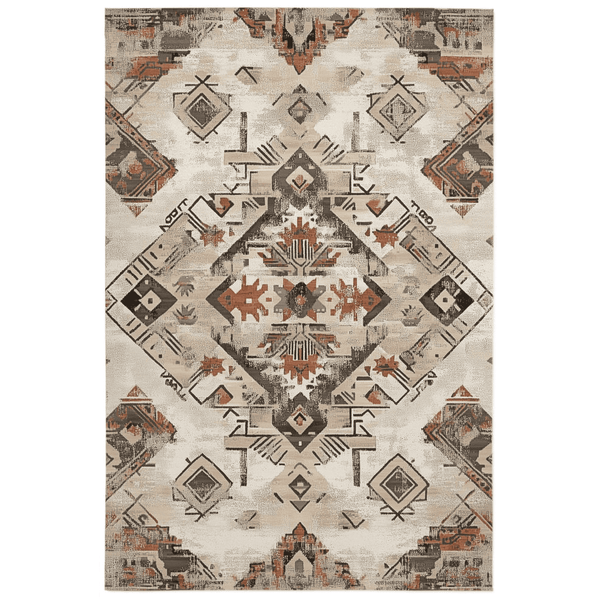 Timeworn Aztec Tapestry Rug – Aged Tribal Elegance, Soft & Durable | Nature - Inspired Rug by districtoasis