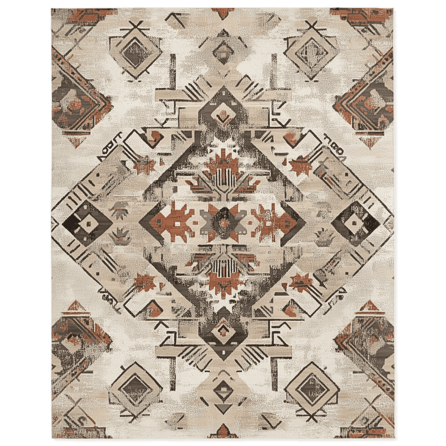 Timeworn Aztec Tapestry Rug – Aged Tribal Elegance, Soft & Durable | Nature - Inspired Rug by districtoasis