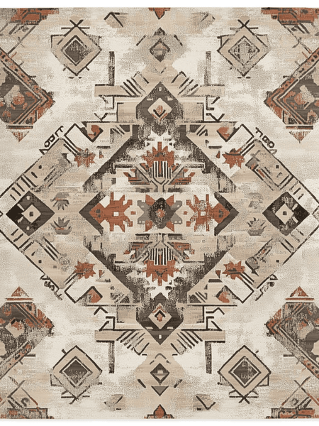 Timeworn Aztec Tapestry Rug – Aged Tribal Elegance, Soft & Durable | Nature - Inspired Rug by districtoasis