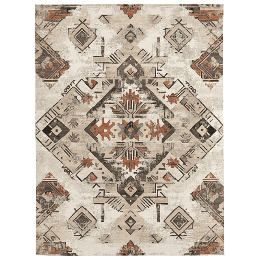 Timeworn Aztec Tapestry Rug – Aged Tribal Elegance, Soft & Durable | Nature - Inspired Rug by districtoasis